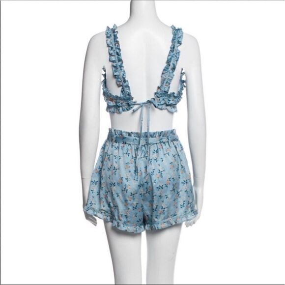 For Love and Lemons Spring Bloom Ruffle Crop Top & Shorts - Picture 4 of 11
